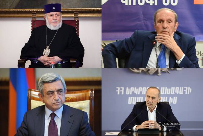Katolikos II. Karekin,  Ermenistan ve Karabağ'ın eski liderleriyle buluştu